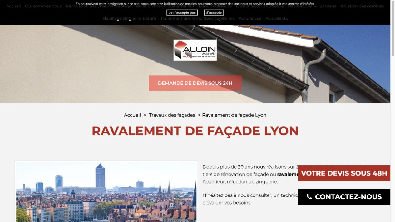 Capture du site de Alloin Concept Bâtiment
