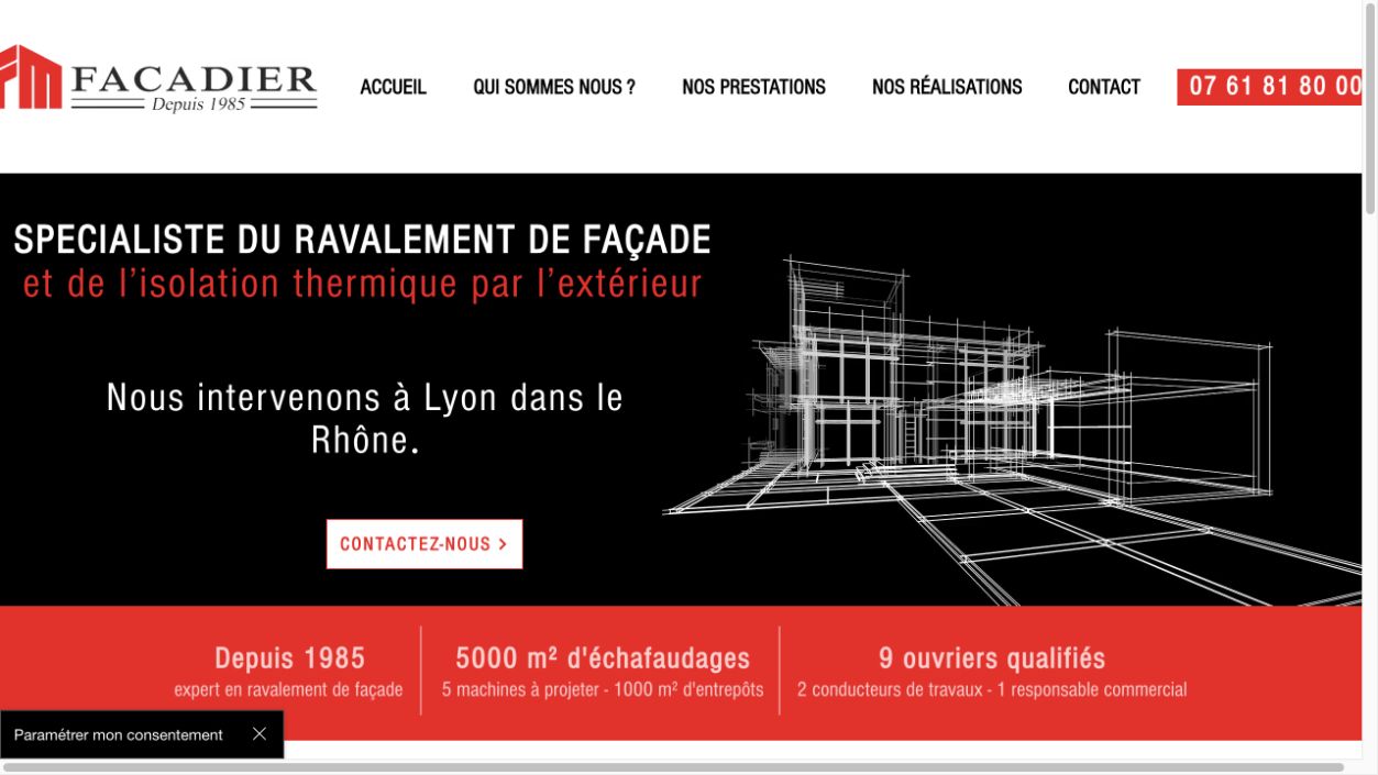 Capture du site de FM Façadier
