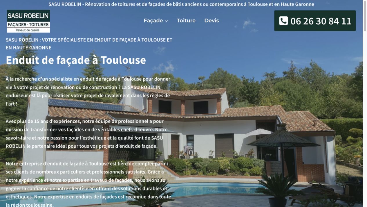 Capture du site de SASU Robelin
