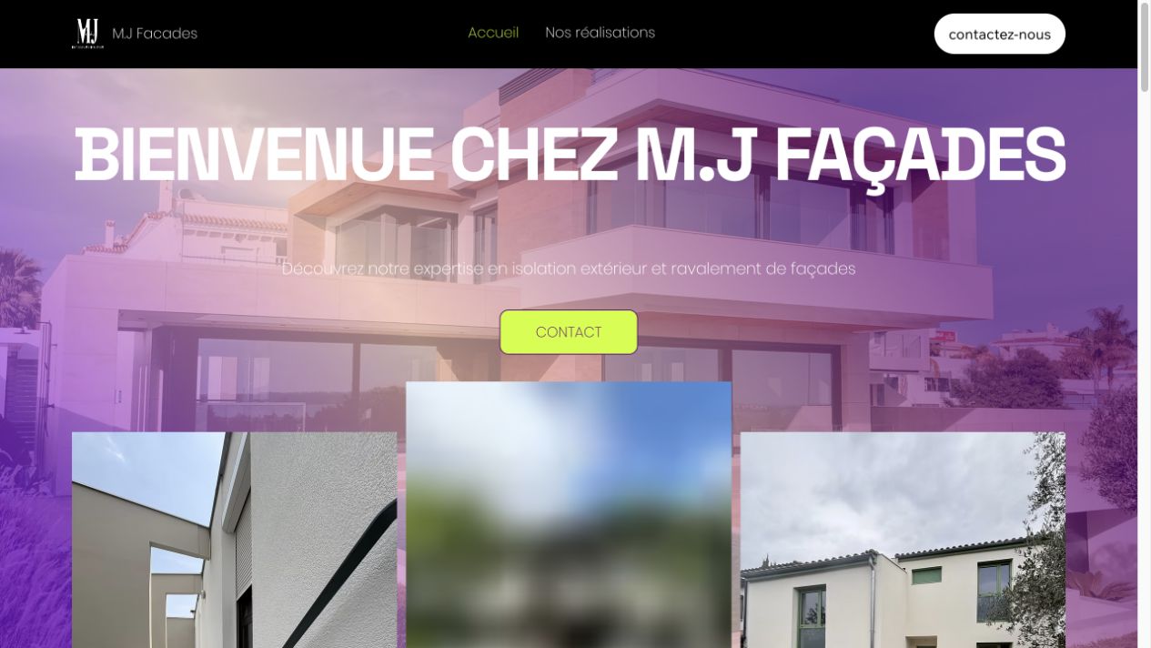 Capture du site de M.J Façades